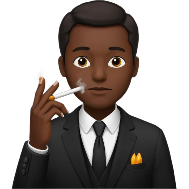 Style man in black smoking emoji