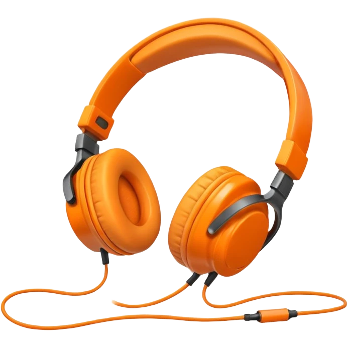 orange headphone emoji