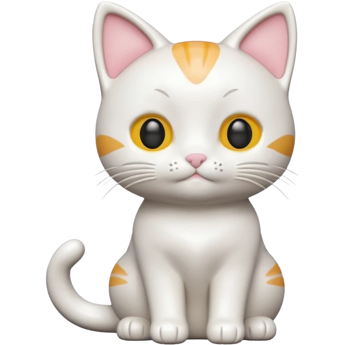 Draw a cute cat figurine, isometric camera with a High-Angle Shot emoji
