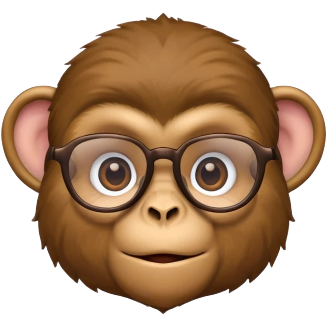 monkey reading glasses emoji