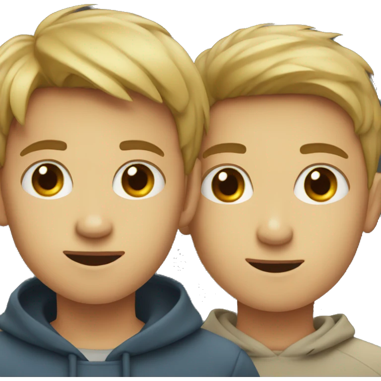 two boys with eyes emoji