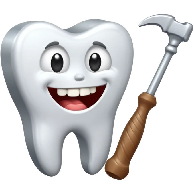 marteau a cote d’une dent emoji