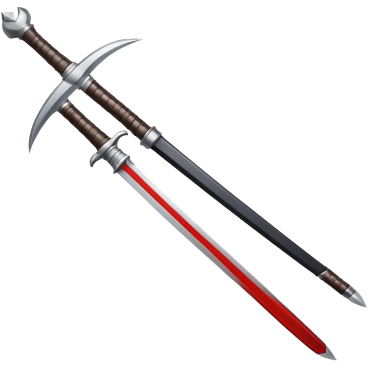 Double-edged arched sword with emoji