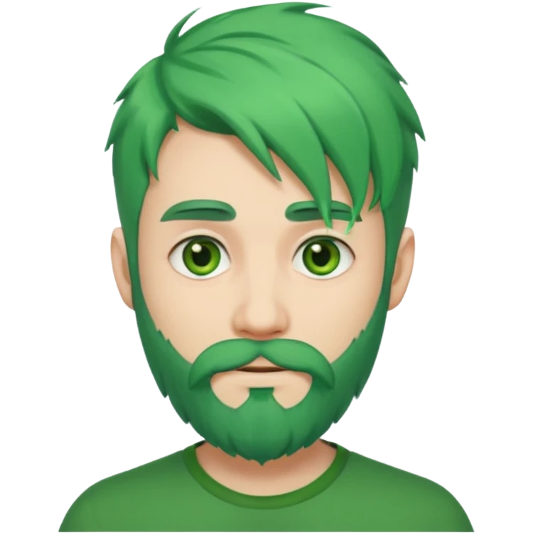 green hair and beard man emoji