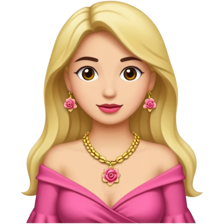 Rosa mujer comprando collares de lujo emoji