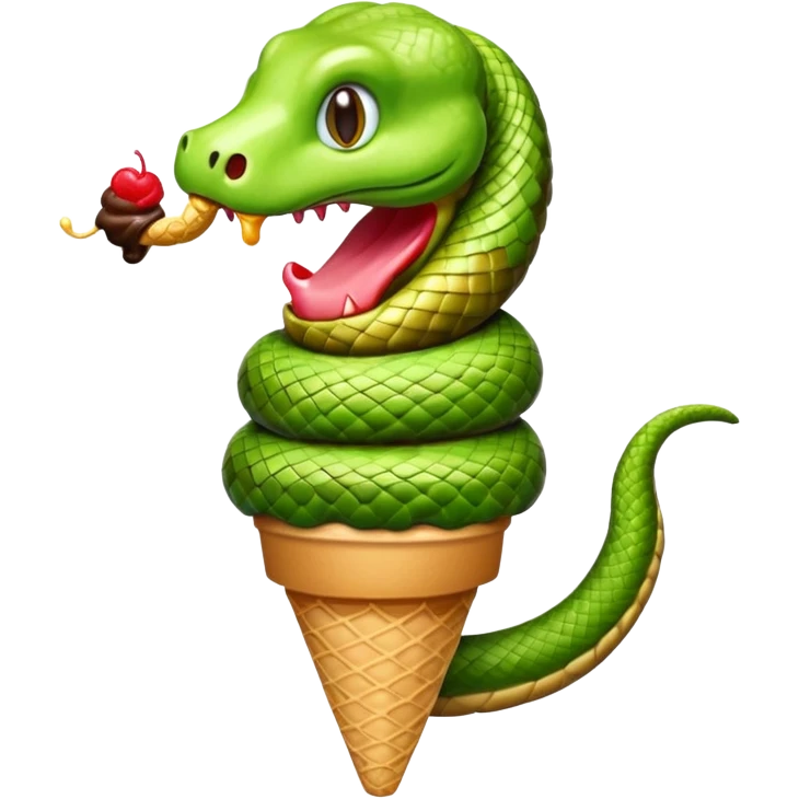 dondurma yiyen yılan emoji