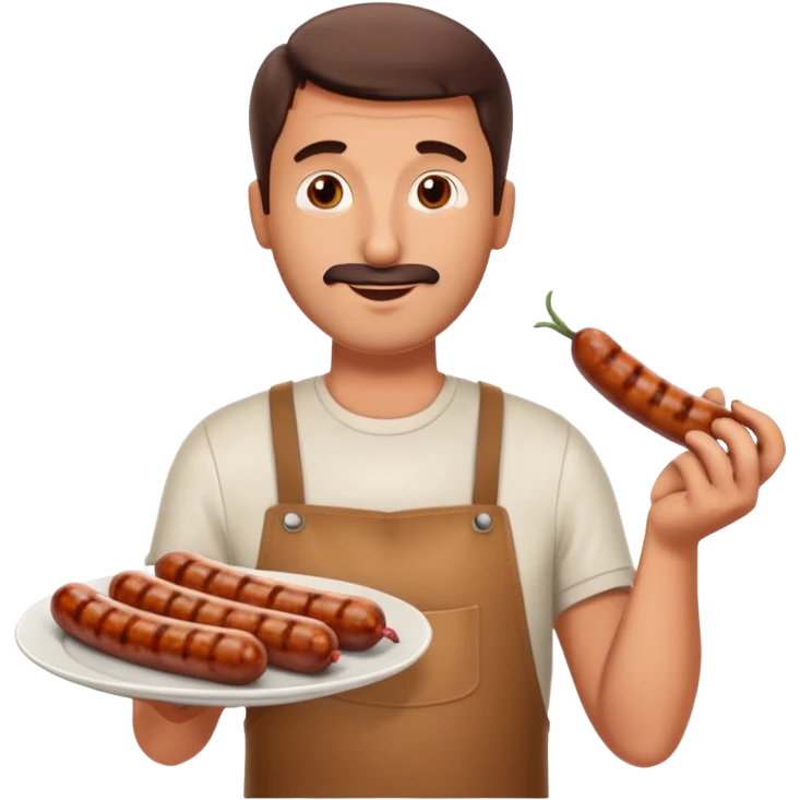 Guy holding a plate of beef sausage emoji