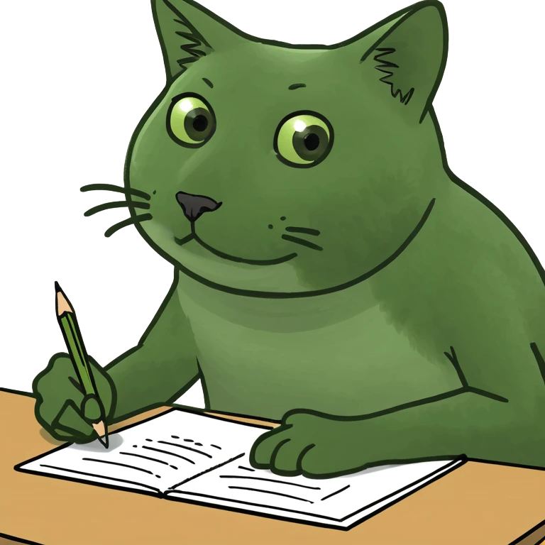 cat taking an exam emoji