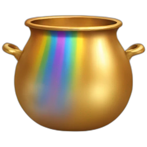 golden pot at the end of a rainbow emoji