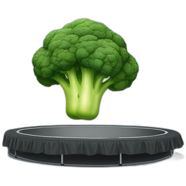 Broccoli jumping on a trampoline emoji
