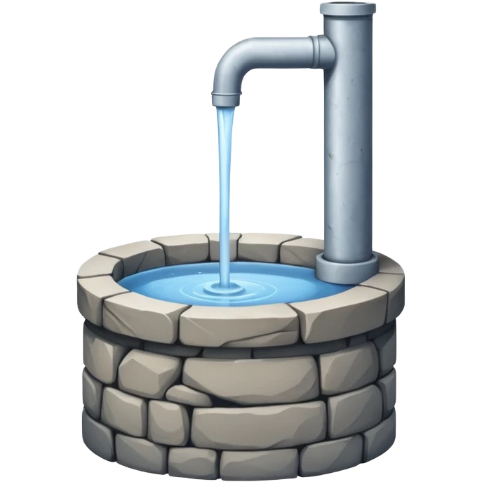 a minimalistic water well made out of stone emoji