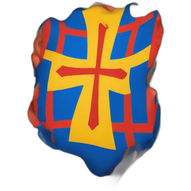 flag emoji with a blue Scandinavian cross with a red outline on a yellow background Ingermanland emoji