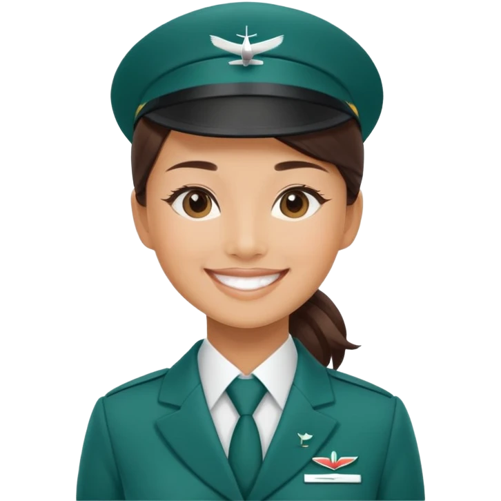 a cabin crew from cathay onboarding for the job emoji