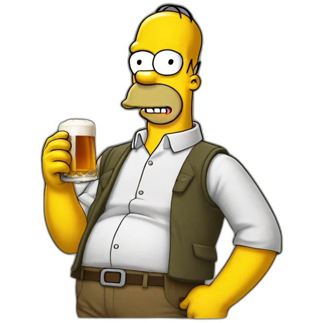 Homer simpson buvant une bière  emoji