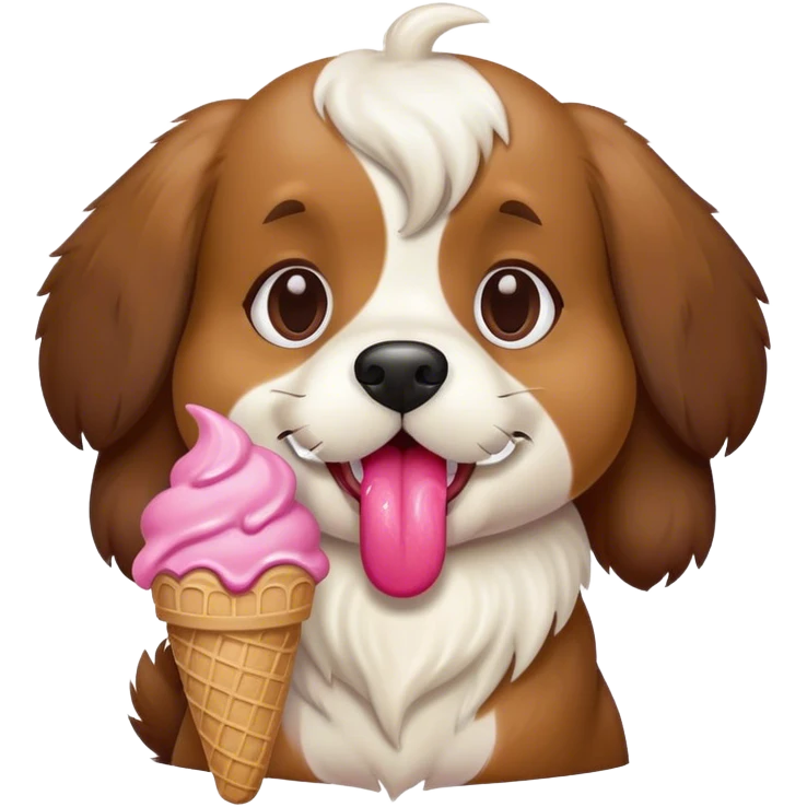 dog eating icecream emoji