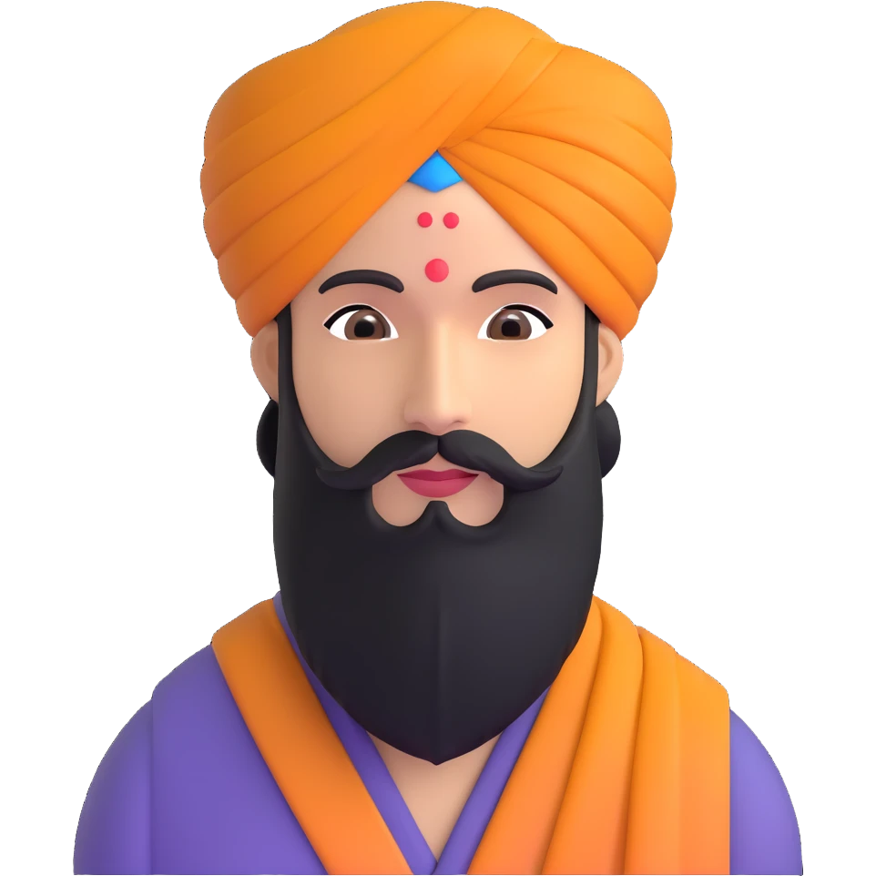 Sikh man with circular turban emoji