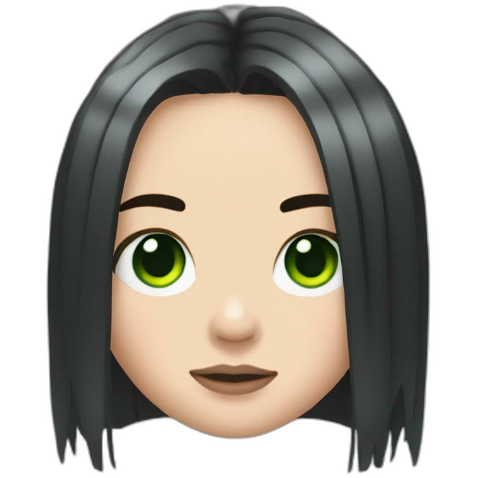 billie eilish with black hair and green roots emoji
