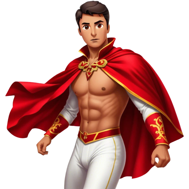 ​Cinematic Spanish Matador Holding a Red Cape, rendered with dynamic motion blur and vivid, high-contrast lighting, emoji