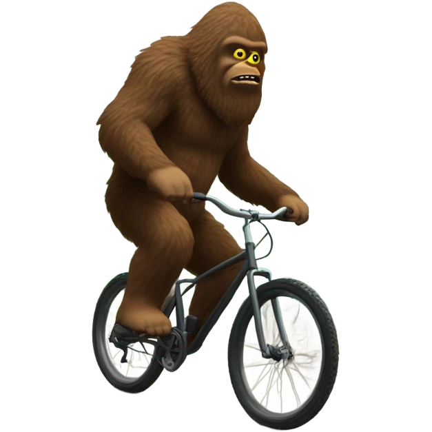 Sasquatch riding a bike down a hill  emoji