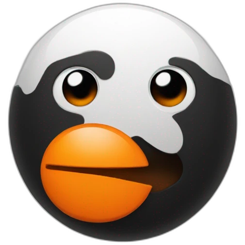 black and white orange emoji