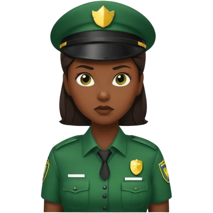 woman Security guard green dress emoji