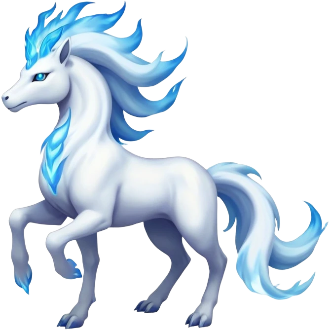 Suicune-Reshiram-Rapidash-hybrid, full body emoji