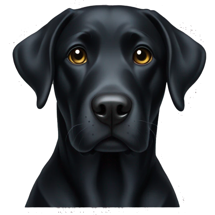 A black lab with a white spot on his chest  emoji
