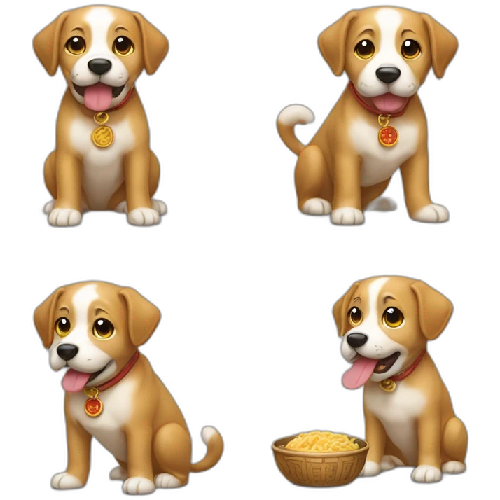 Un chinois qui mange du chien emoji