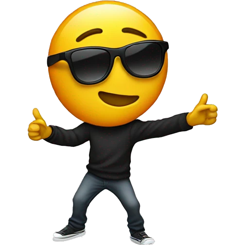 Dabbing emoji with sunglasses emoji