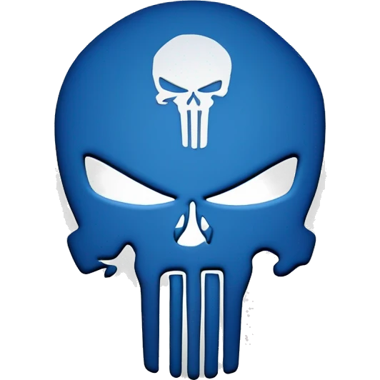 logo of the punisher colored in blue emoji