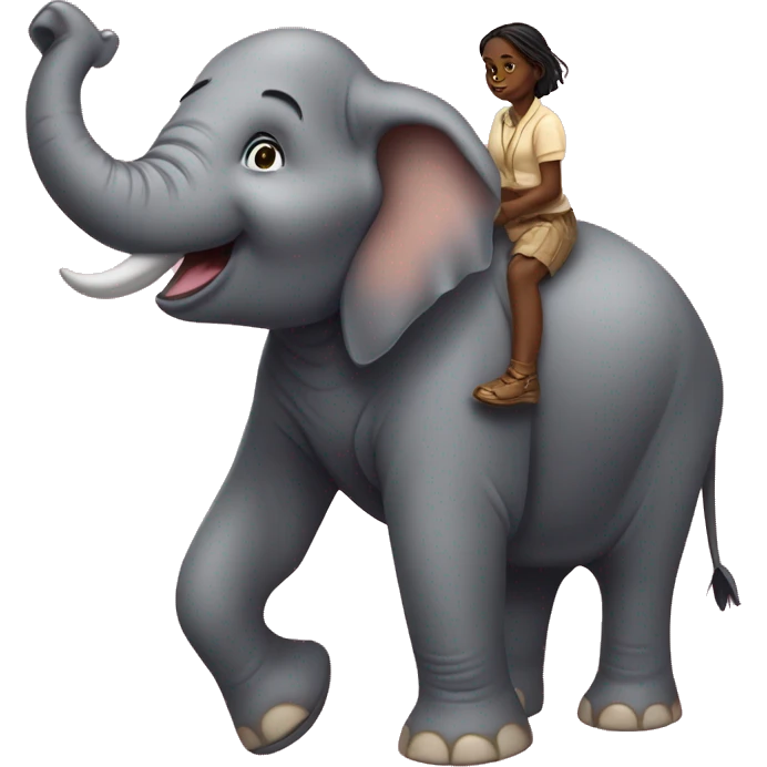 👩‍🦯         🐘       the girl riding the elephant  emoji