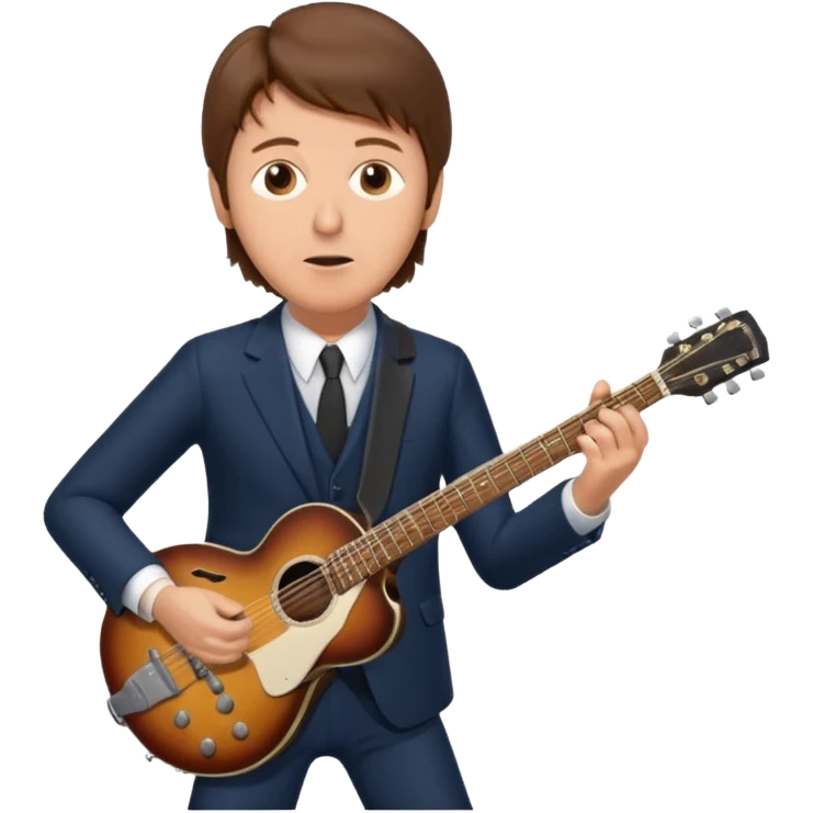 Paul McCartney playing guitar suit emoji