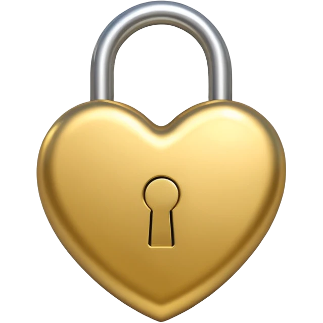 basic gold heart lock emoji