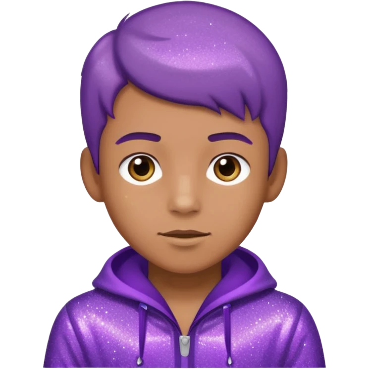 boy supervisor wearing glitter purple glittery clothes emoji