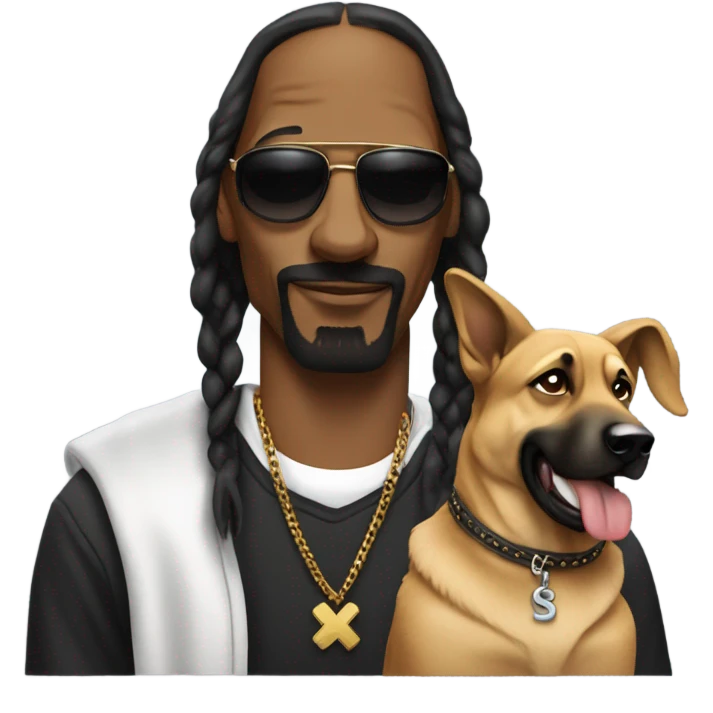 Snoop dog the rapper with a German Shepard  emoji
