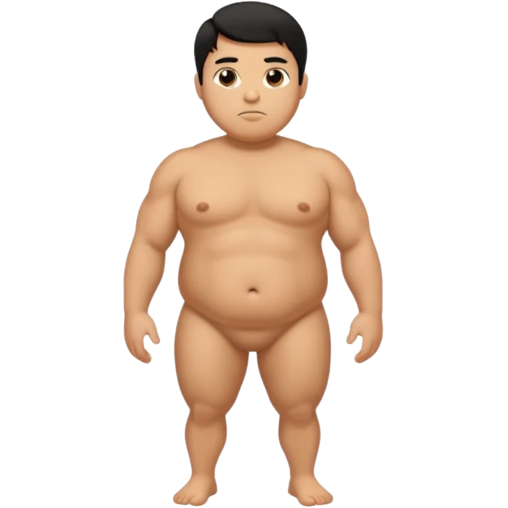 fat naked tan man with small penis with black hair emoji