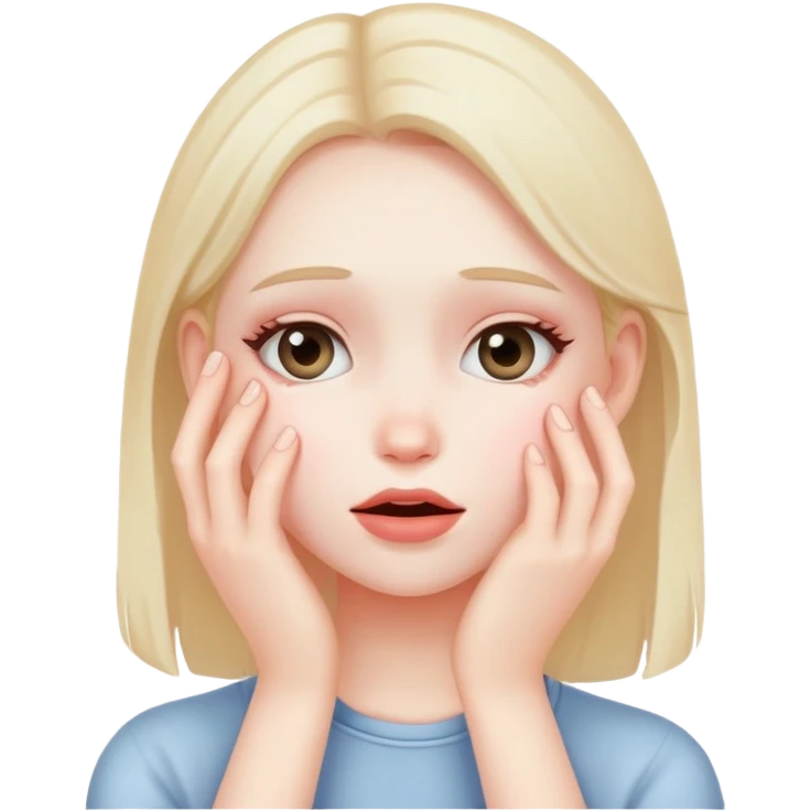 Blushing girl hand over face emoji