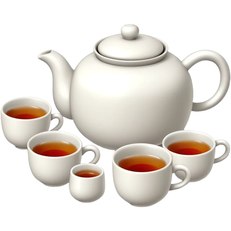 Chinese tea set with small teapot and cups for Kung Fu tea ceremony, emoji style emoji