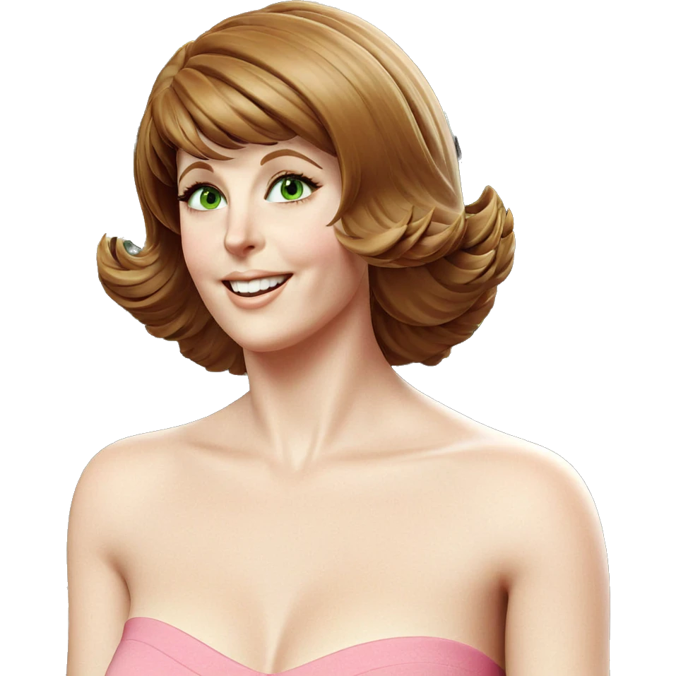 smiling girl with green eyes emoji