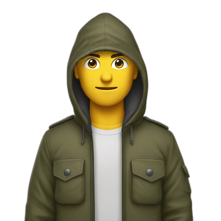 Un homme avec une cagoule et tenant une arme emoji