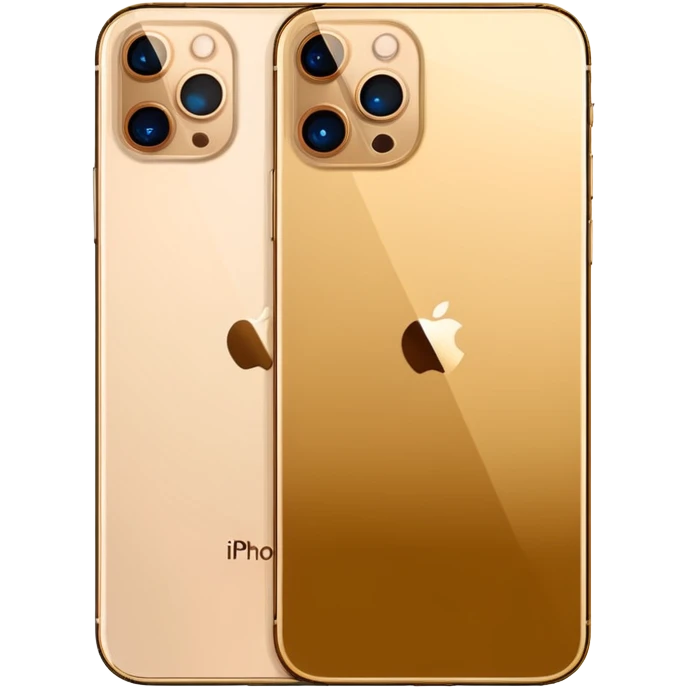 Gold iPhone 16 Pro Max, front and rear view emoji
