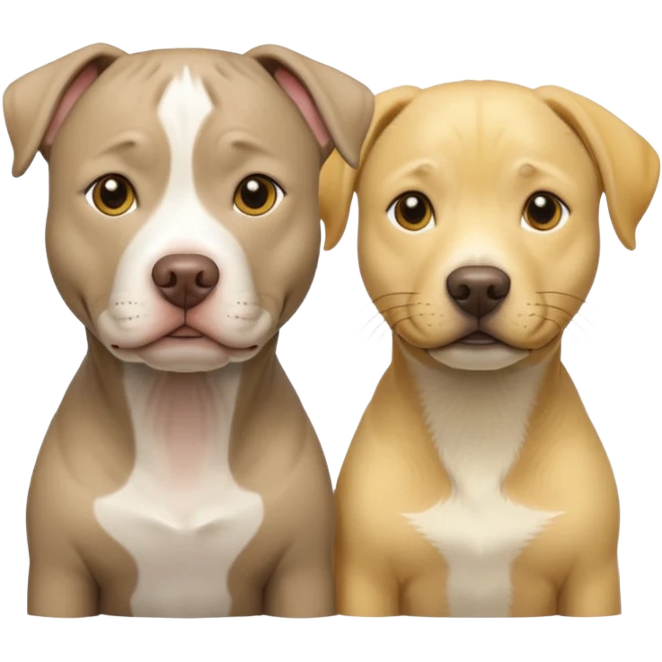Grey pit bull with yellow lab next to each other emoji