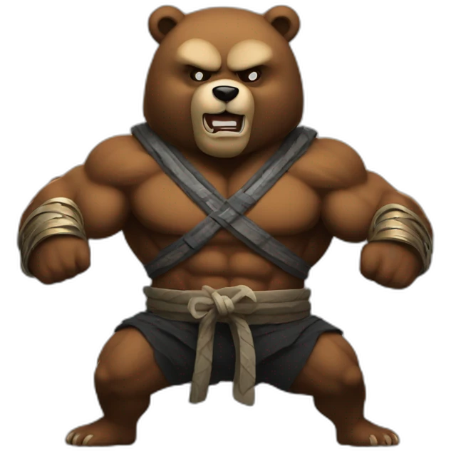 muscle ninja bear emoji