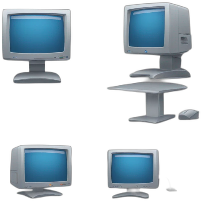 a monitor pc with a text being processed emoji