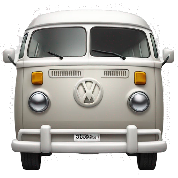 white Bay Window vw bus with flat roof emoji