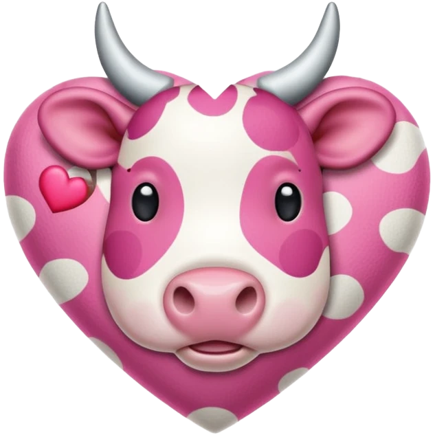 Pink cow spot print heart emoji