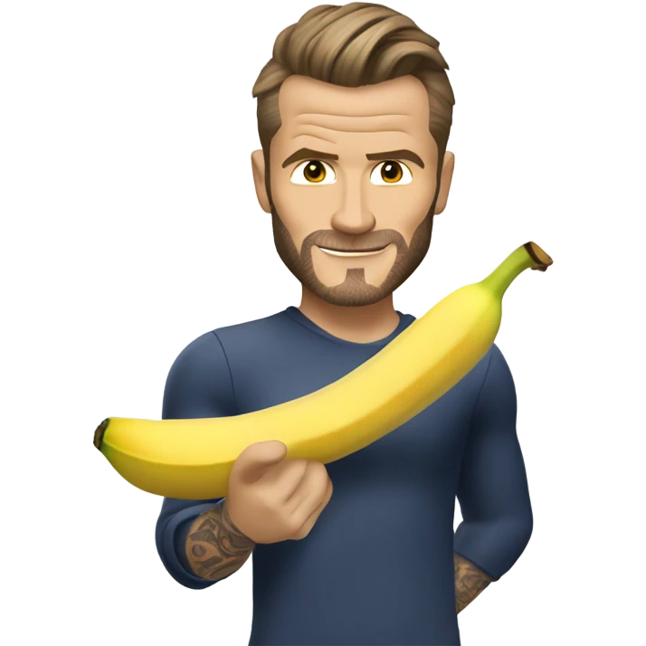 David beckham holding a banana emoji