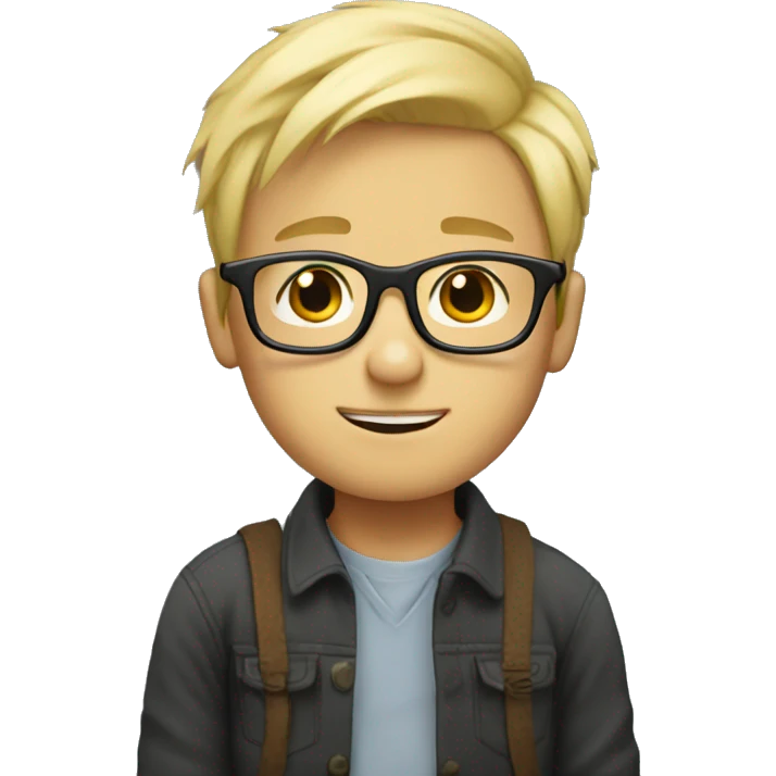 blond boy cute with glasses emoji