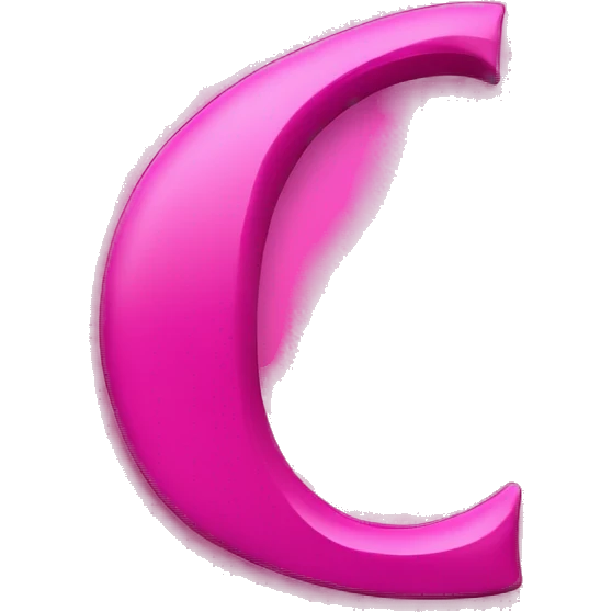 C letter in a background fuchsia pink emoji