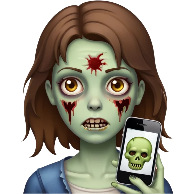 create a zombie girl with brown hair emoji iphone emoji